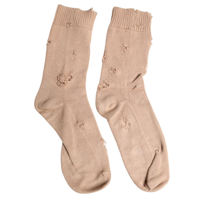 Dolce &amp; Gabbana Beige Solid Stretch Mid Calf Men Socks
