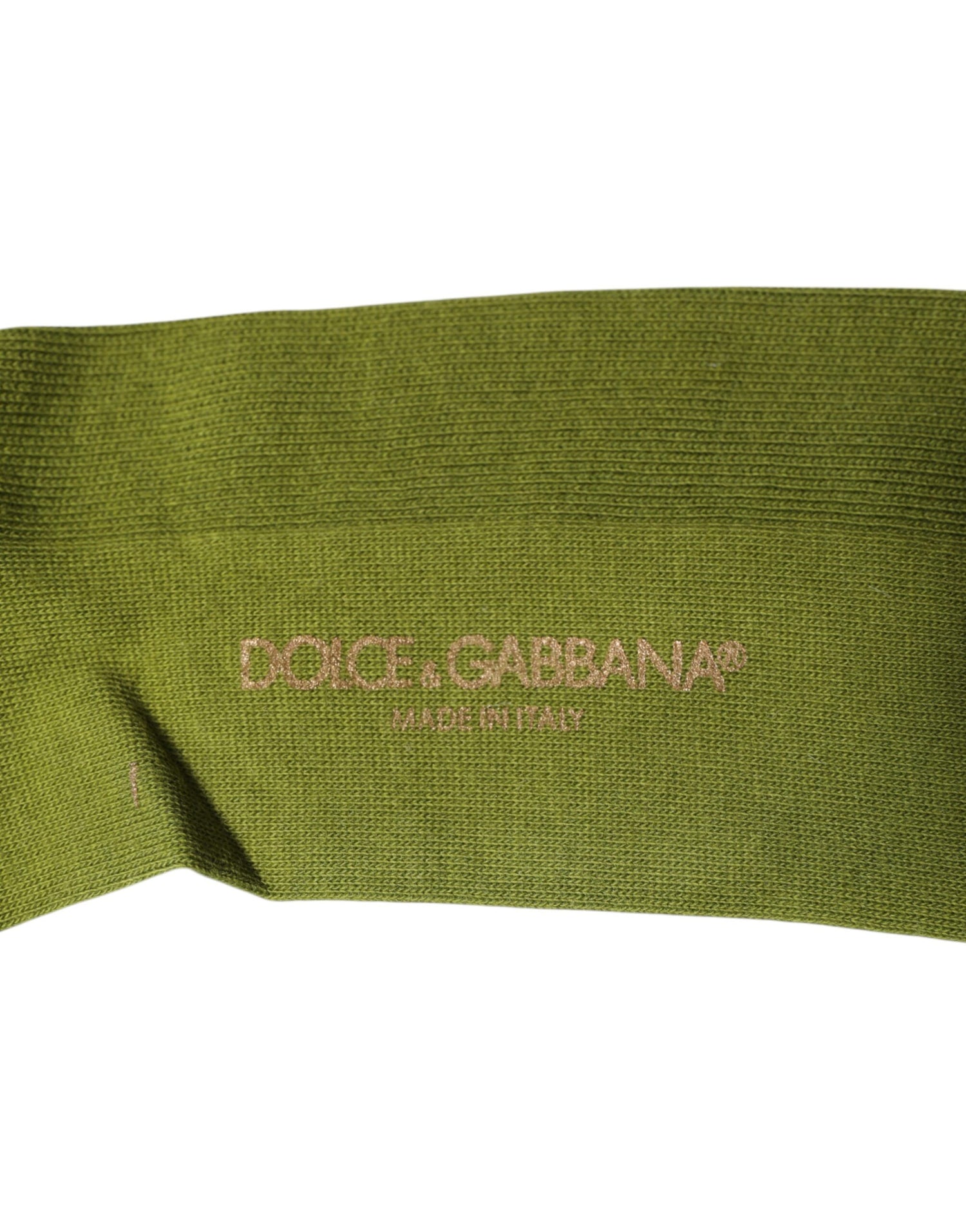 Dolce &amp; Gabbana Green Cotton Logo Over The Calf Socks