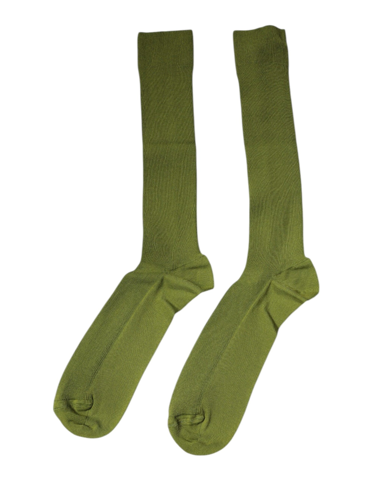 Dolce &amp; Gabbana Green Cotton Logo Over The Calf Socks