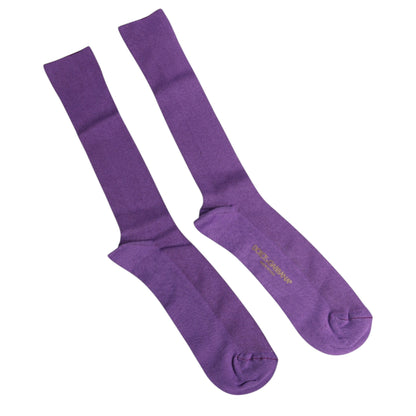 Dolce &amp; Gabbana Purple Cotton Logo Over The Calf Socks