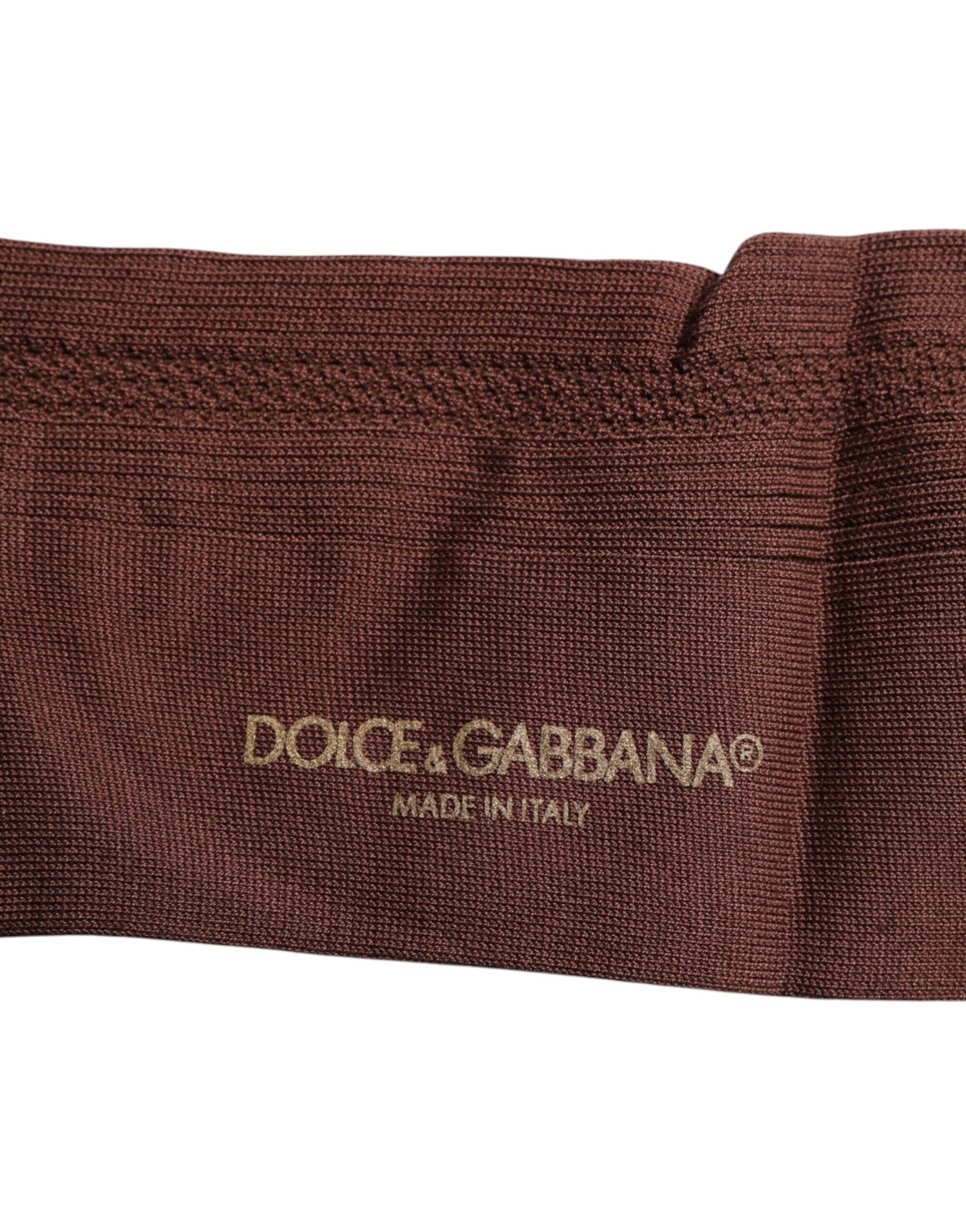 Dolce &amp; Gabbana Brown Stretch Logo Print Mid Calf Socks