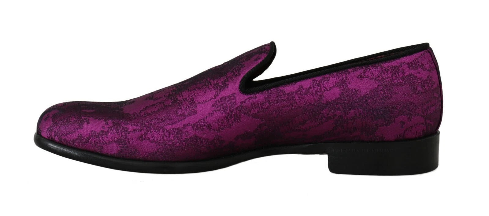 Dolce &amp; Gabbana Purple Jacquard Loafers Dress Formal Shoes