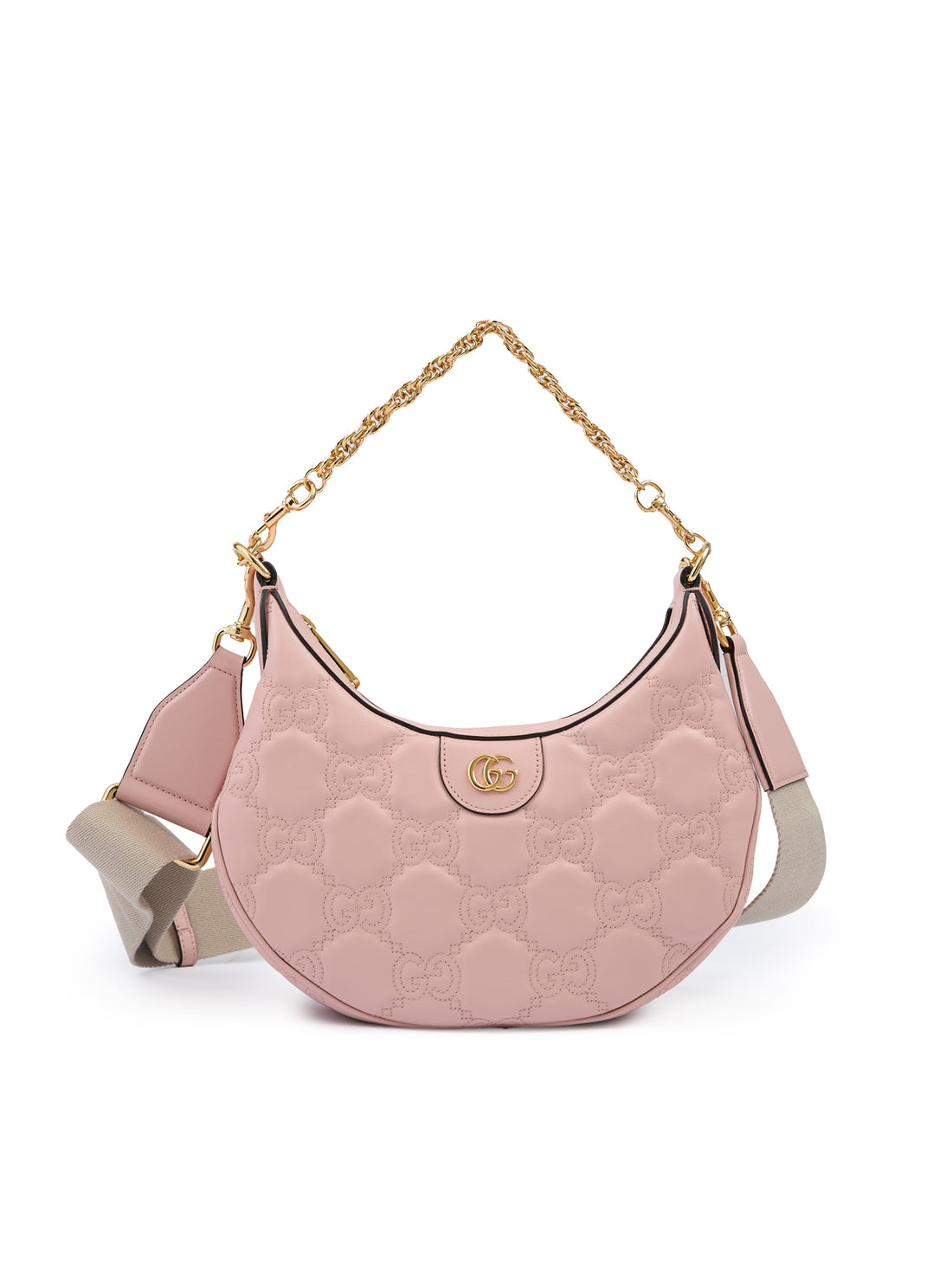 Gucci ljusrosa läderaxelväska