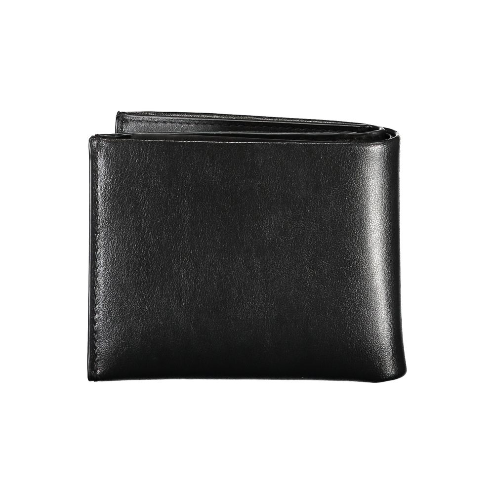 Calvin Klein elegant svart läderplånbok med dubbla fack