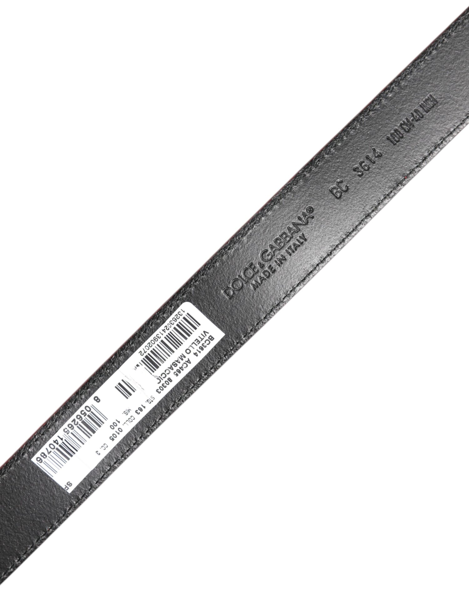 Dolce &amp; Gabbana Red Leather Silver Tone Metal Buckle Belt