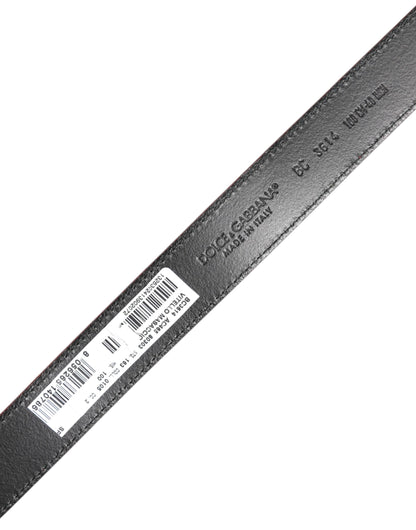 Dolce &amp; Gabbana Red Leather Silver Tone Metal Buckle Belt