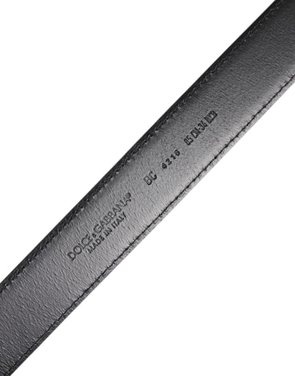 Dolce &amp; Gabbana Brown Classic Calf Leather Silver Buckle Belt