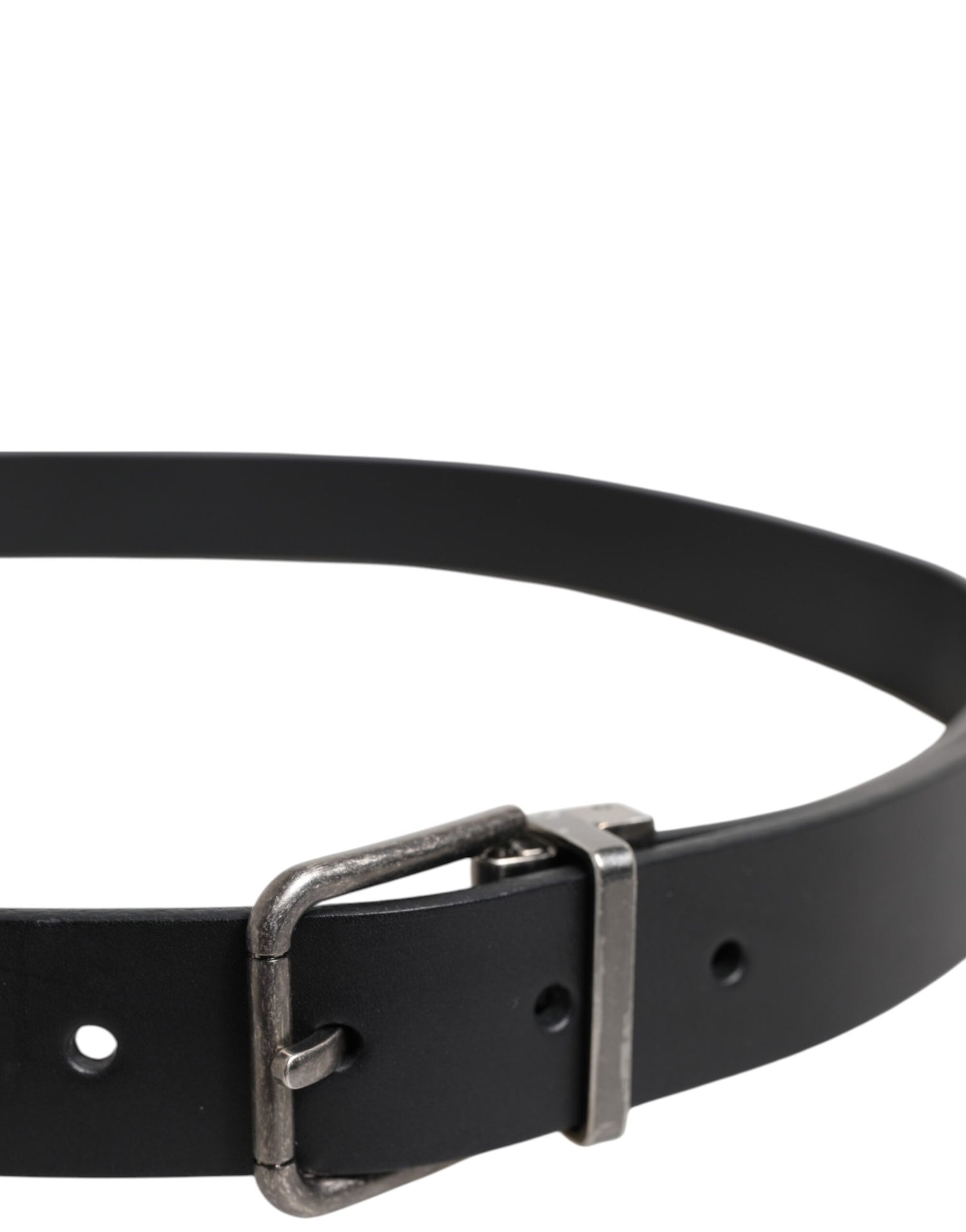 Dolce &amp; Gabbana Black Classic Leather Metal Buckle Belt