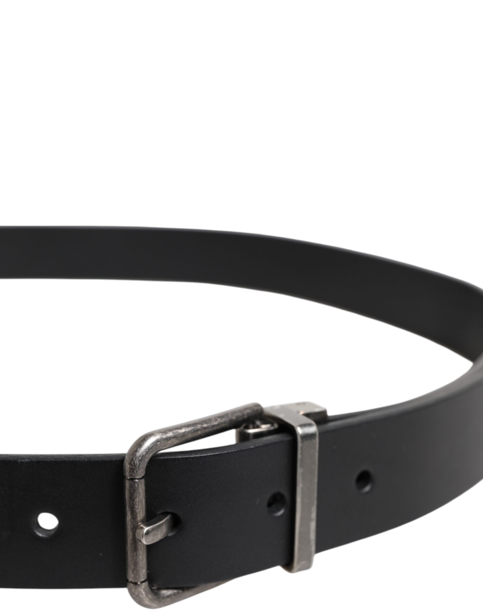 Dolce &amp; Gabbana Black Classic Leather Metal Buckle Belt