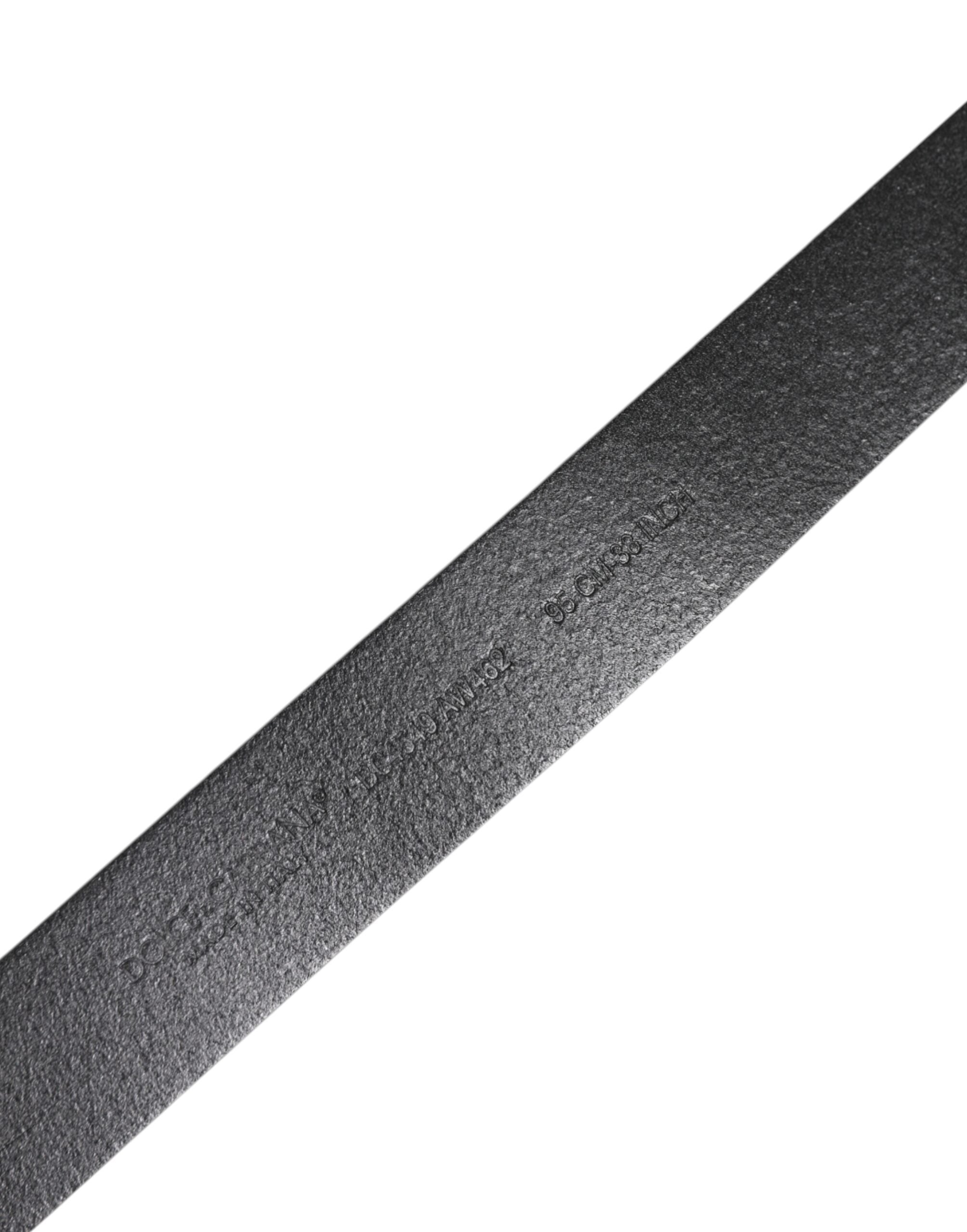 Dolce &amp; Gabbana Black Classic Leather Metal Buckle Belt