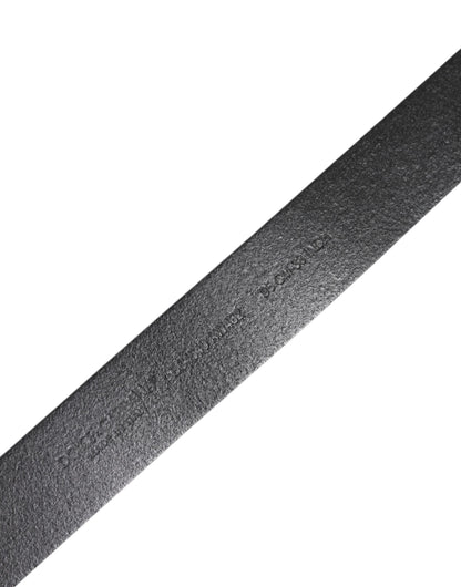 Dolce &amp; Gabbana Black Classic Leather Metal Buckle Belt