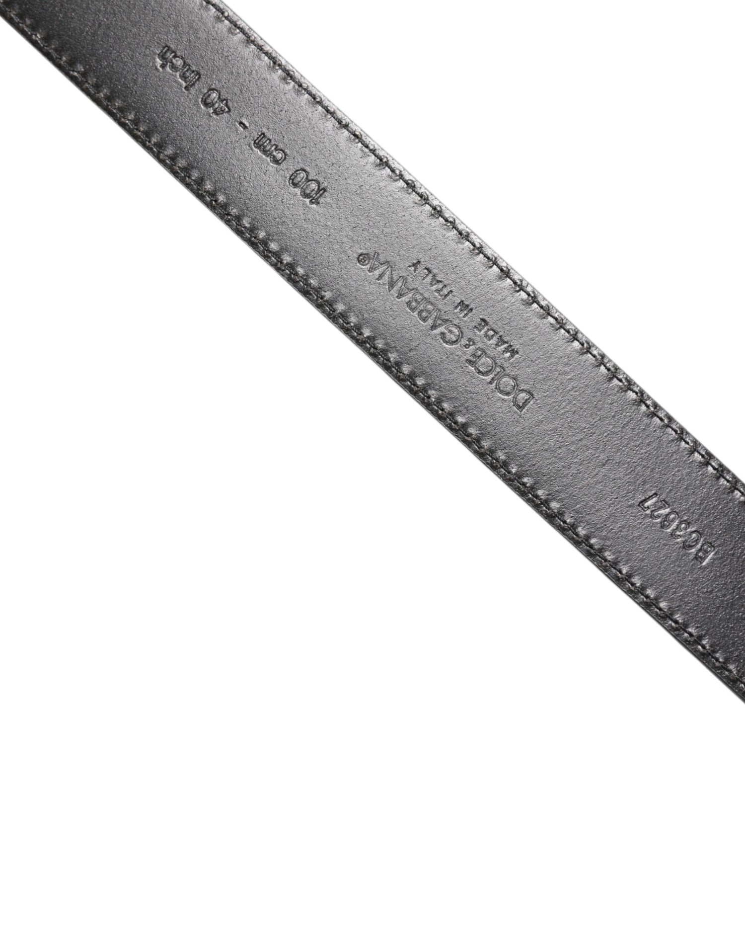 Dolce &amp; Gabbana Black Calf Leather Classic Metal Buckle Belt