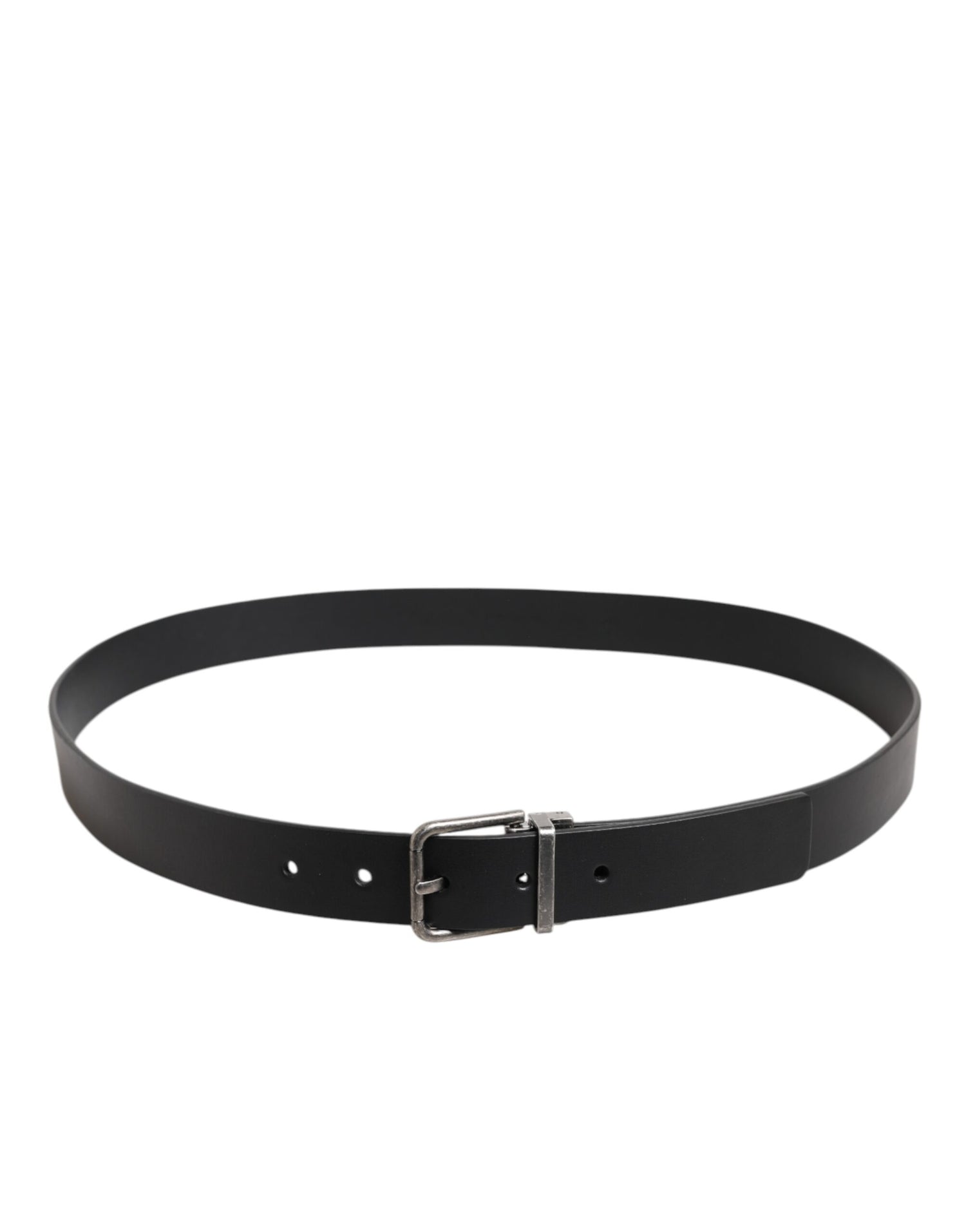 Dolce &amp; Gabbana Black Classic Leather Metal Buckle Belt