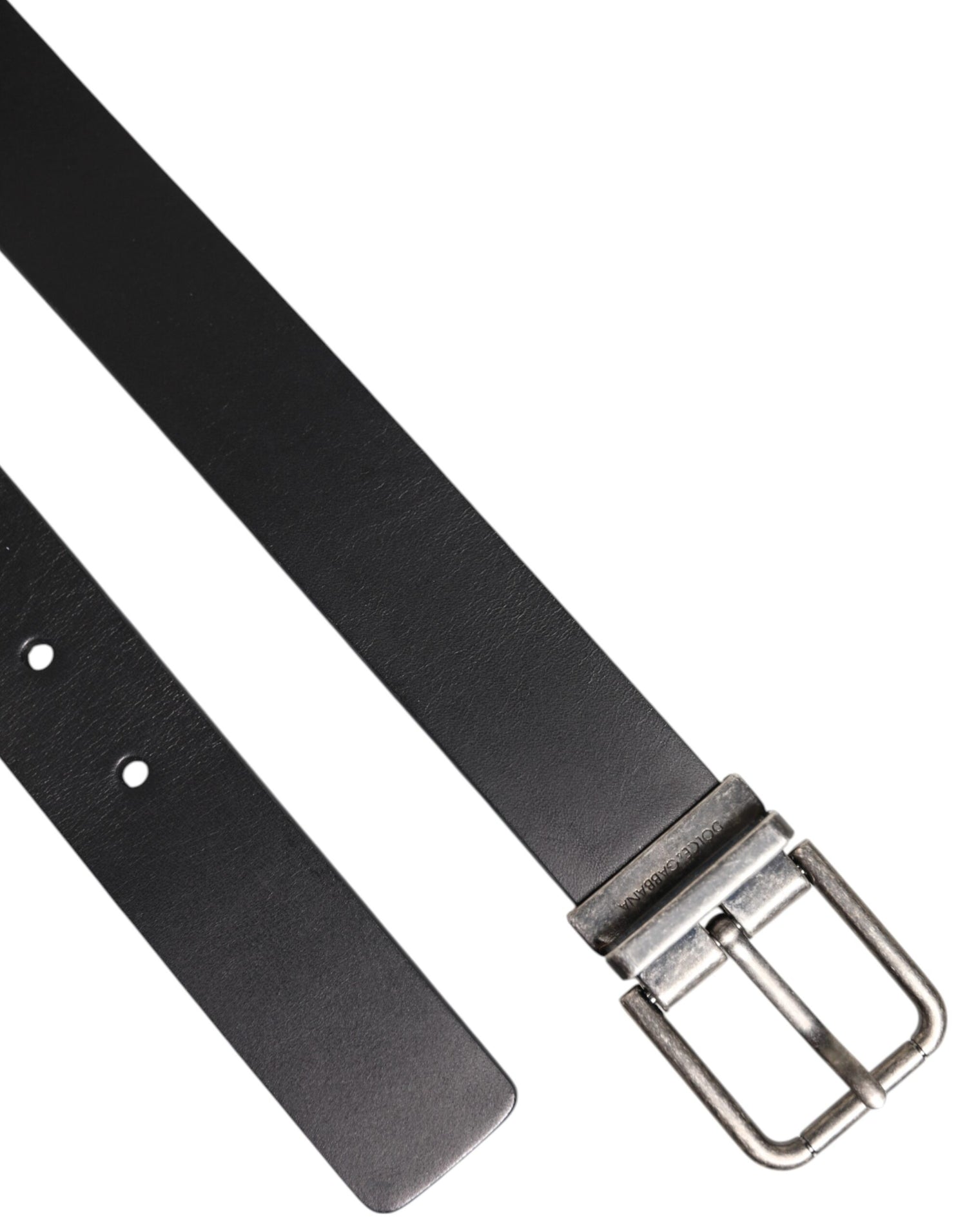 Dolce &amp; Gabbana Black Classic Leather Metal Buckle Belt