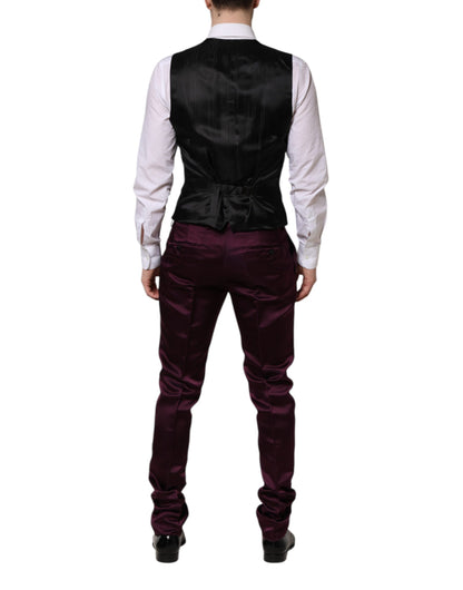 Dolce &amp; Gabbana Dark Purple Silk 3Piece Single Breasted Suit