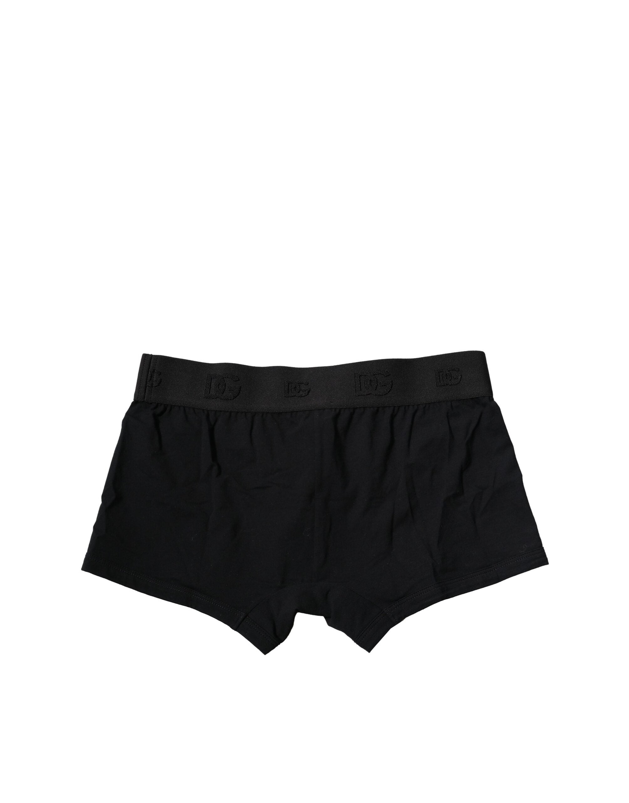 Dolce &amp; Gabbana Black Cotton Stretch Regular Boxer Underwear