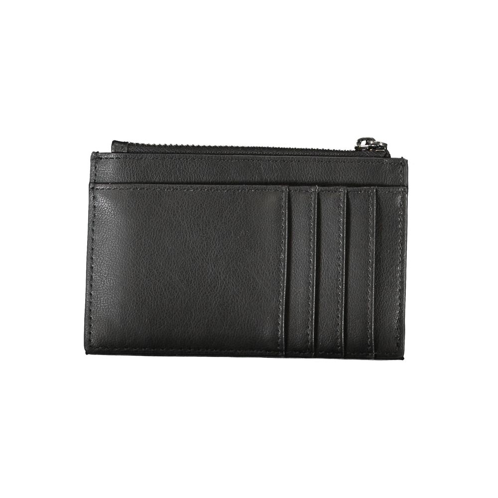 Calvin Klein Sleek svart plånbok med dragkedja och kontrastdetaljer