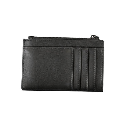 Calvin Klein Sleek svart plånbok med dragkedja och kontrastdetaljer