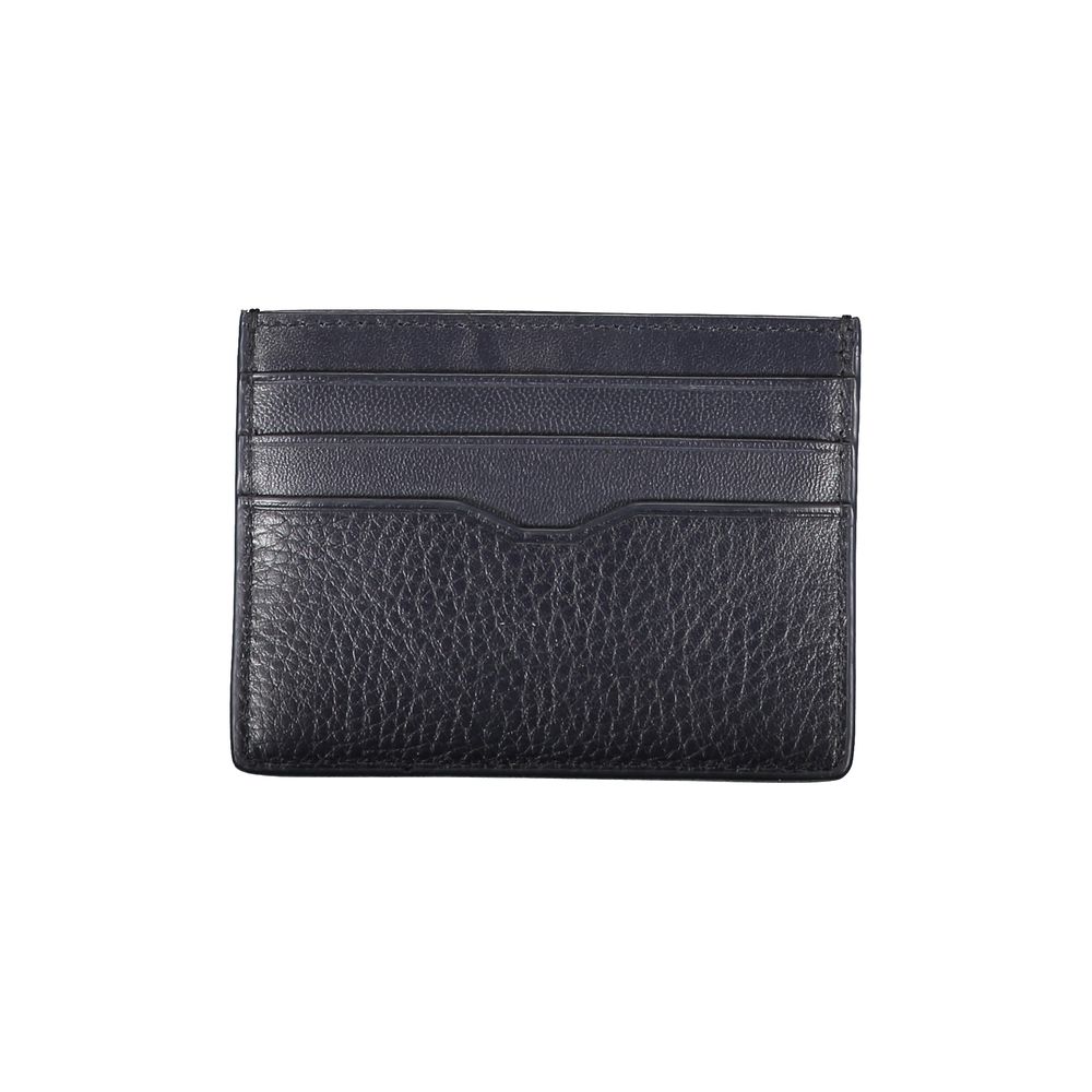 Tommy Hilfiger Sleek Blå Läderkortshållare med Kontrastdetaljer