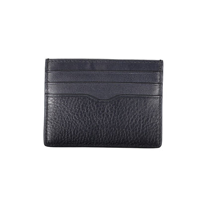 Tommy Hilfiger Sleek Blå Läderkortshållare med Kontrastdetaljer