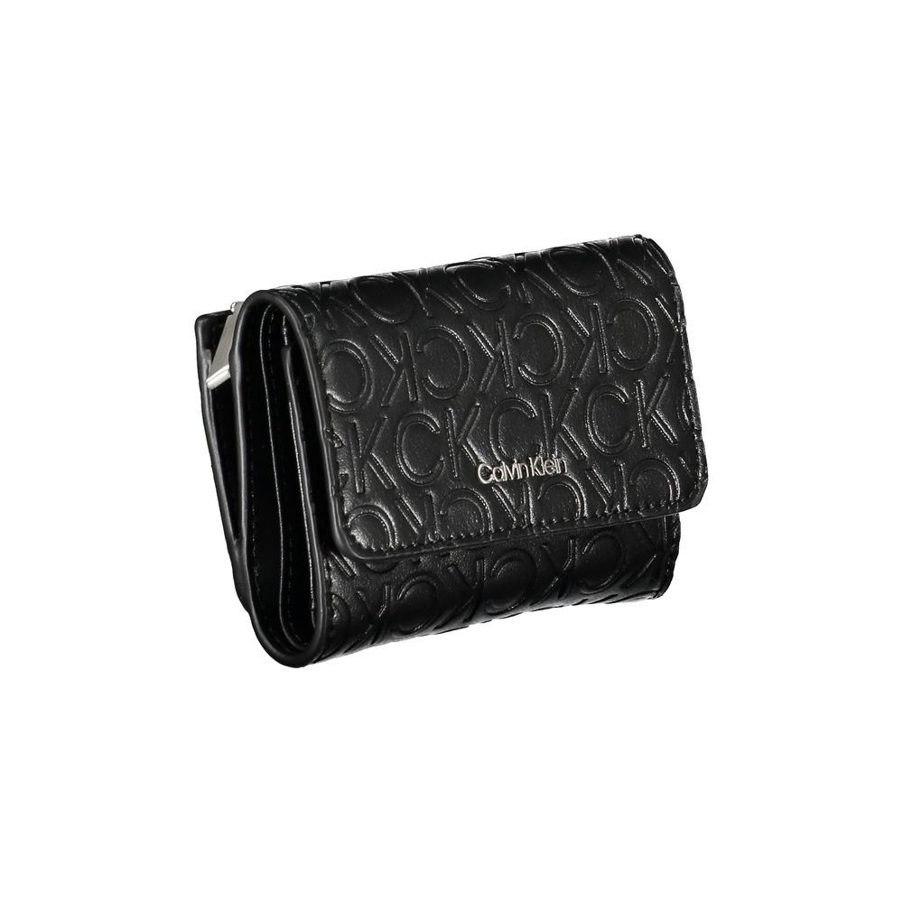 Calvin Klein Sleek svart plånbok med dubbla fack