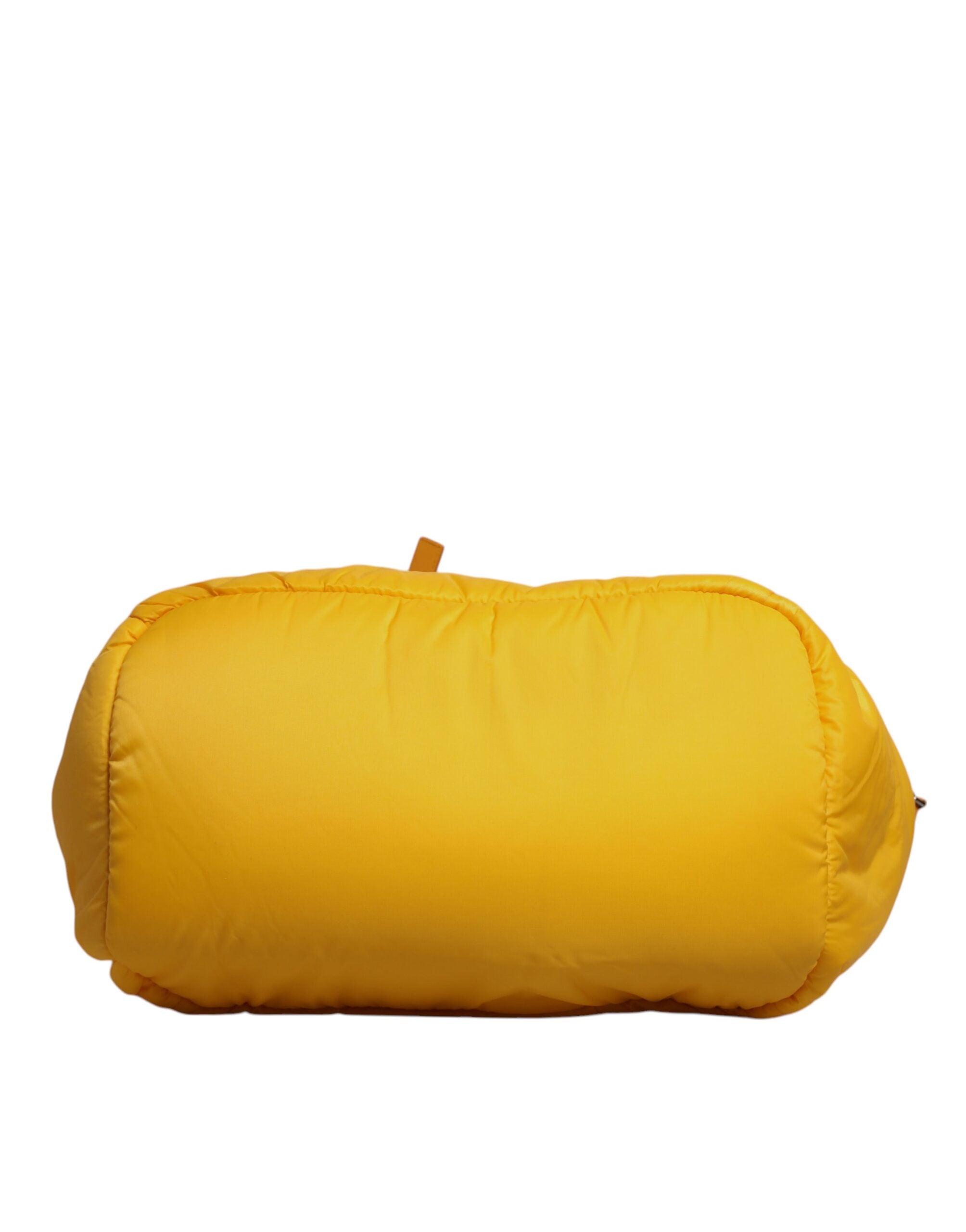 Dolce &amp; Gabbana Yellow Orange Nylon Logo Plaque Hand Shoulder Tote Bag