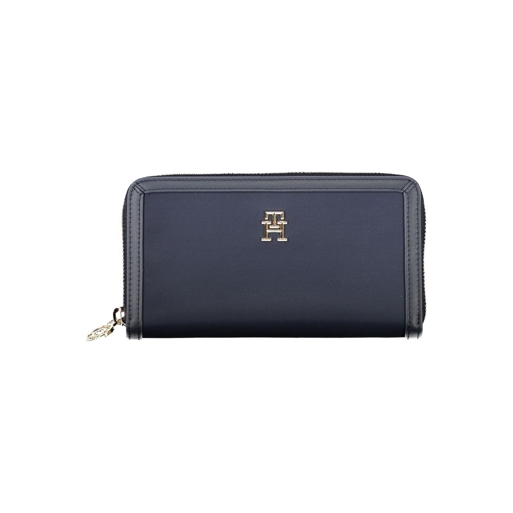 Tommy Hilfiger Chic hållbar blå plånbok med säker dragkedja