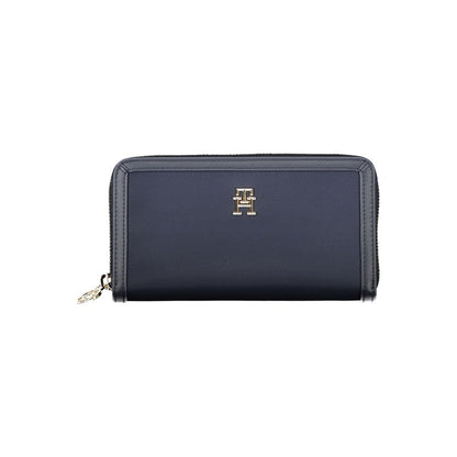 Tommy Hilfiger Chic hållbar blå plånbok med säker dragkedja