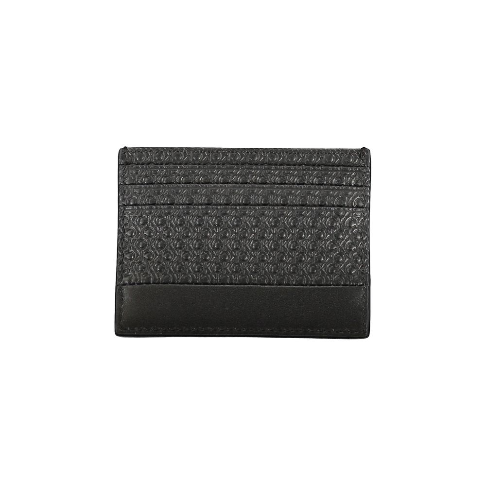 Calvin Klein Sleek svart korthållare i kontrastfärg