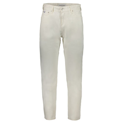 Calvin Klein White Cotton Jeans &amp; Pant