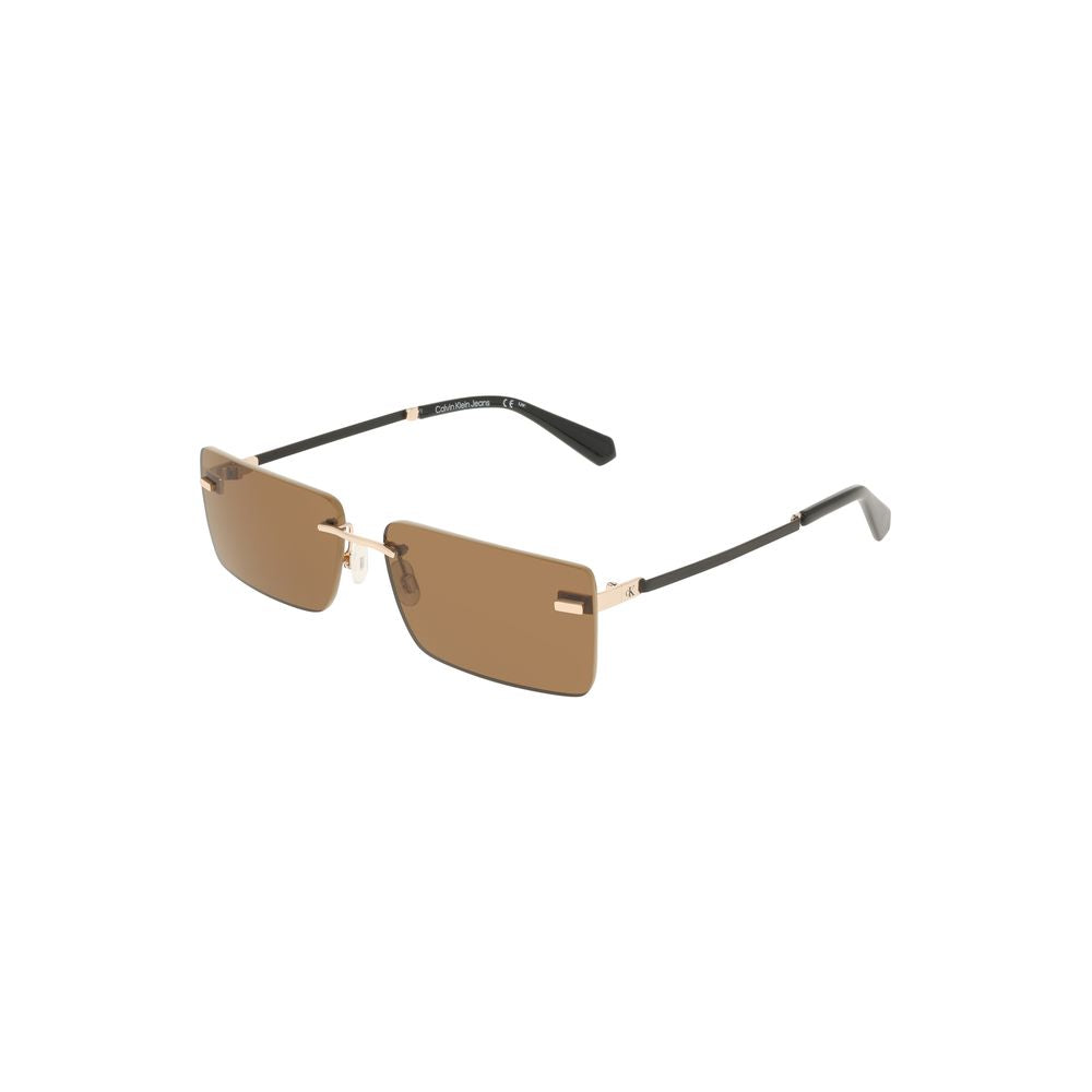 Calvin Klein Beige Metal Dam Solglasögon