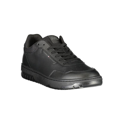 Tommy Hilfiger svarta lädersneakers för män