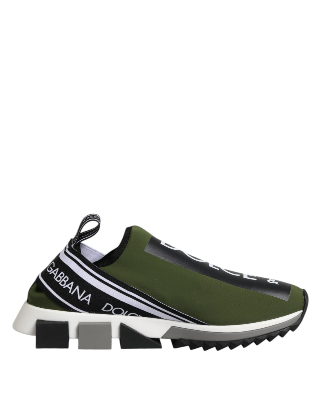 Dolce &amp; Gabbana Green Black Slip On Sorrento Sneakers Shoes