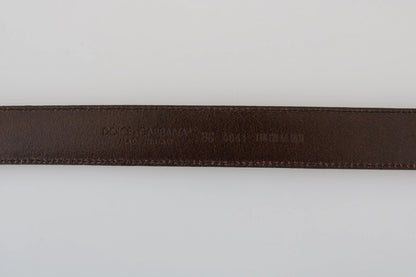 Dolce &amp; Gabbana Blue Perforated Leather Gray Buckle Belt