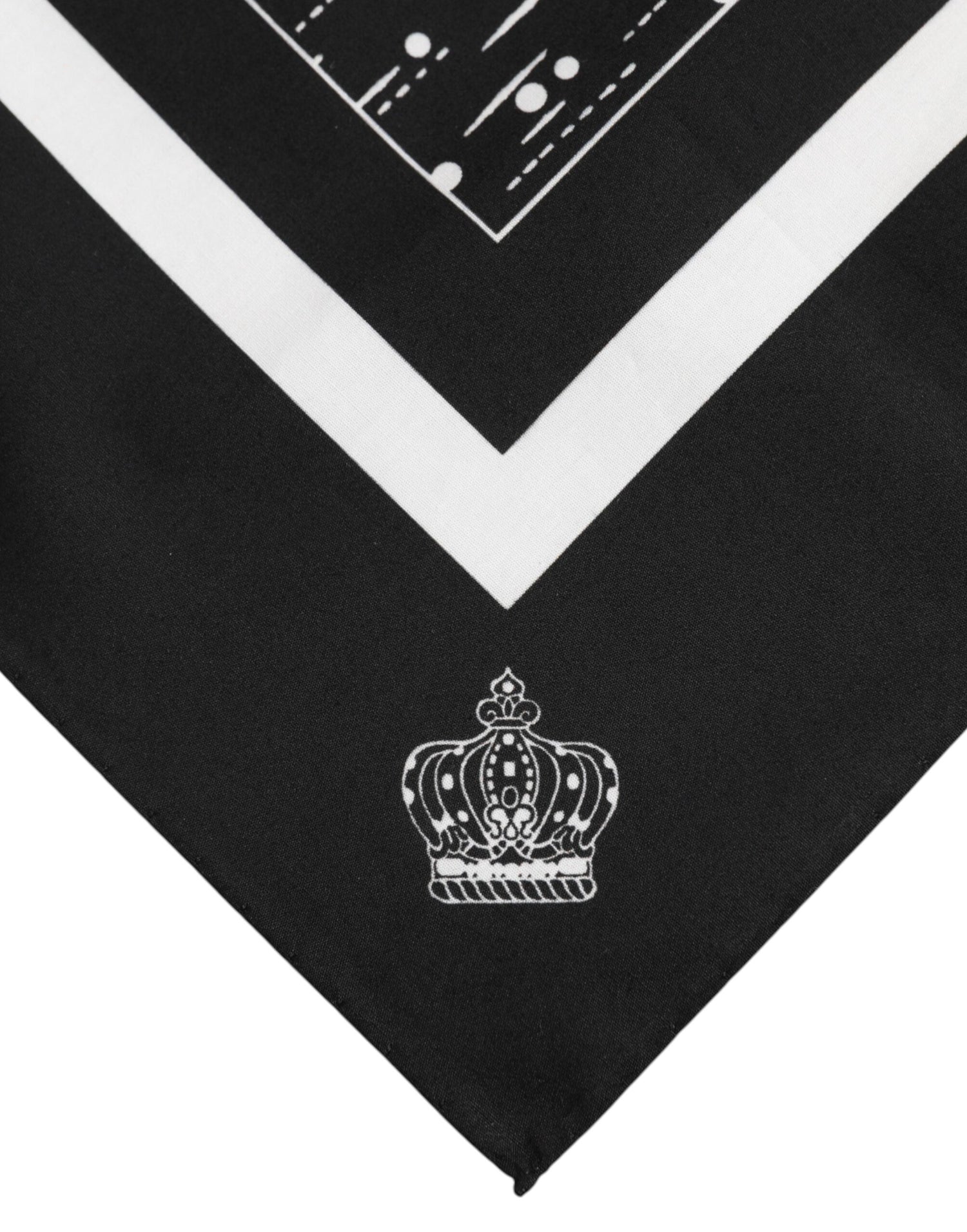 Dolce &amp; Gabbana Black White Printed Square Foulard Scarf
