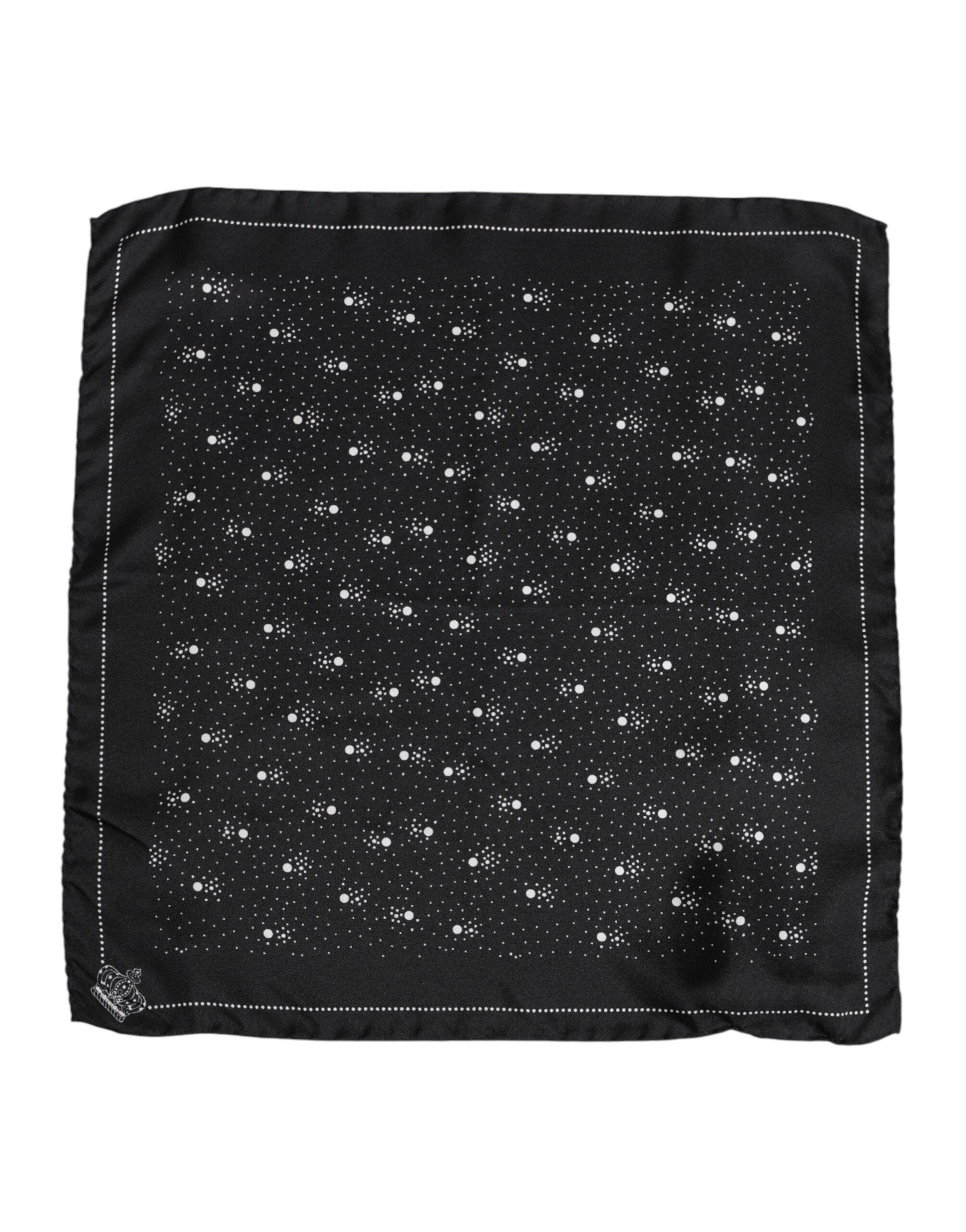 Dolce &amp; Gabbana Black White Printed Square Men Foulard Scarf