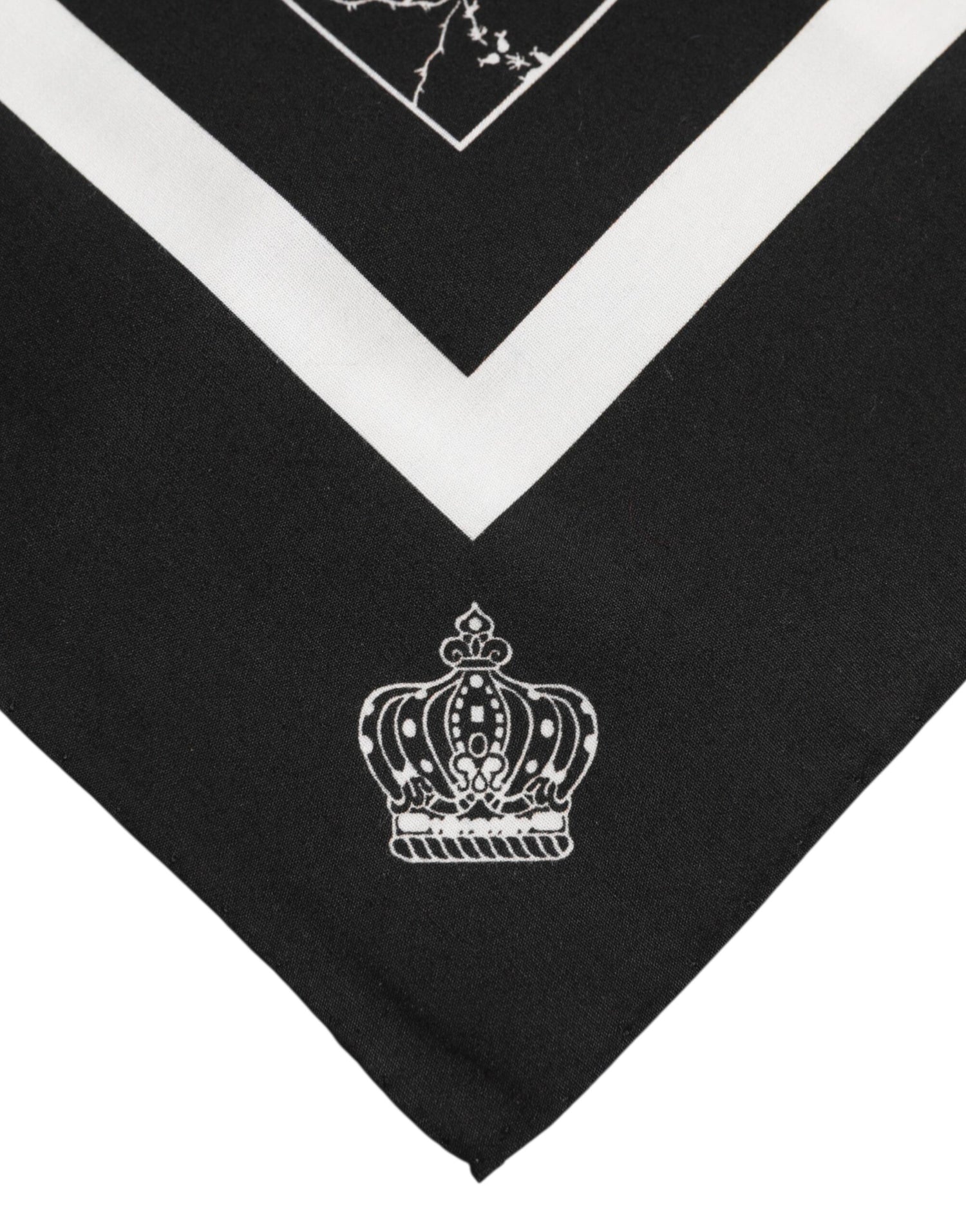 Dolce &amp; Gabbana Black White Printed Square Foulard Scarf