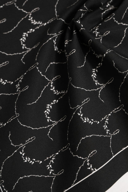 Dolce &amp; Gabbana Black White Printed Square Foulard Scarf