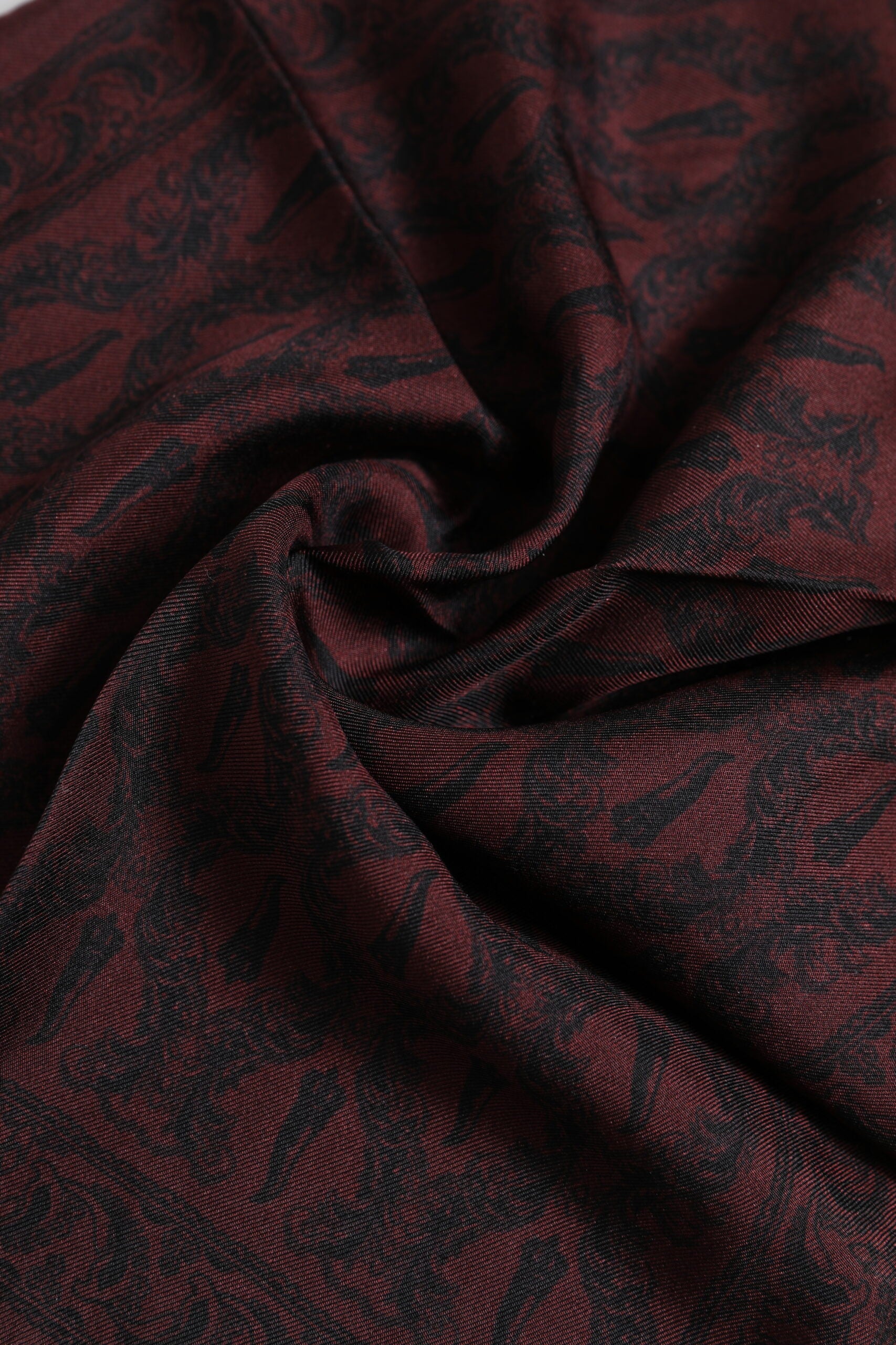 Dolce &amp; Gabbana Maroon Black Printed Square Men Foulard Scarf