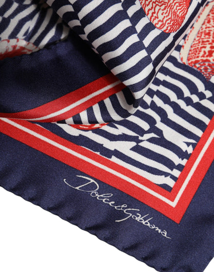 Dolce &amp;amp; Gabbana Flerfärgad Snäckskal Fyrkantig Herr Foulard Halsduk
