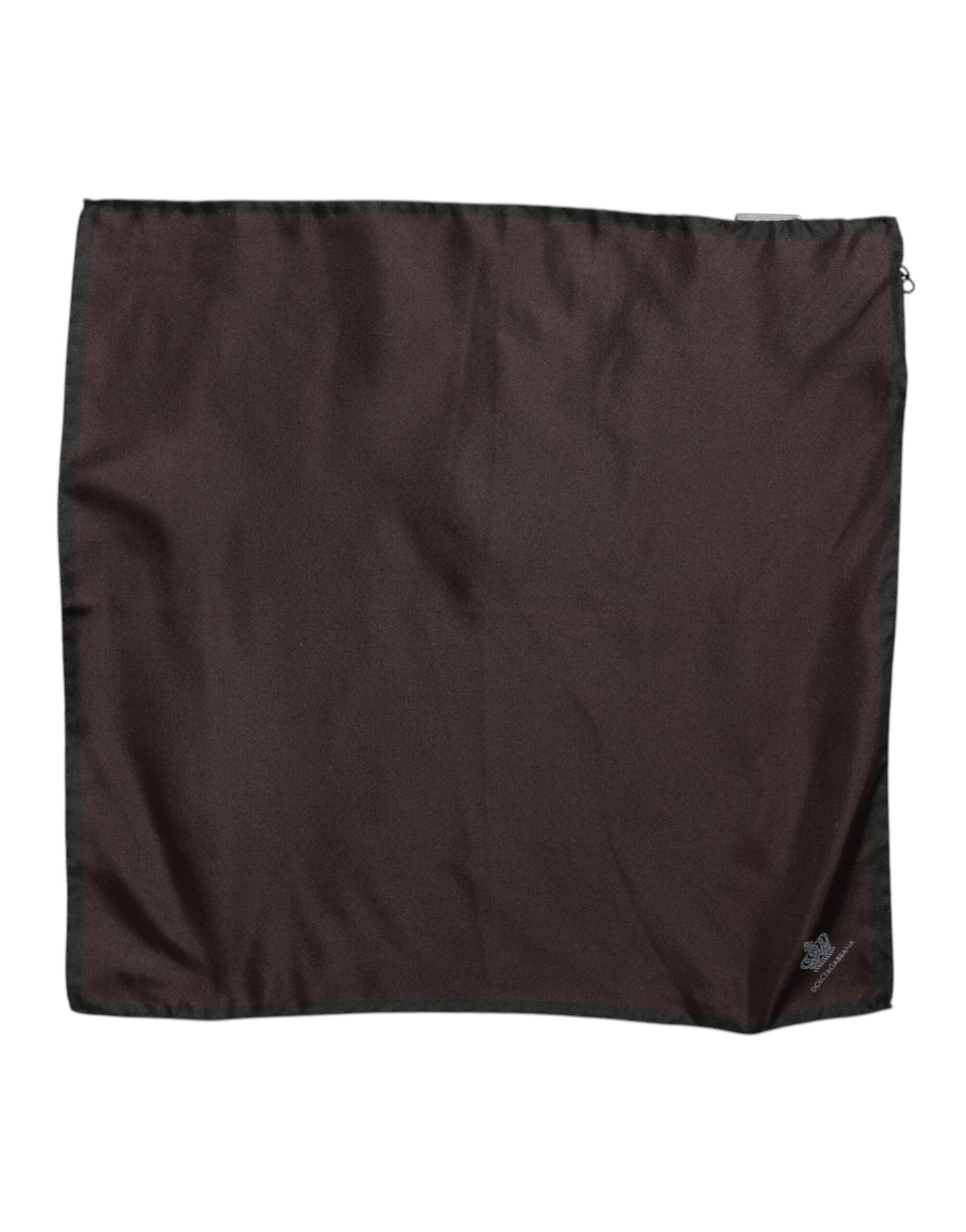 Dolce &amp;amp; Gabbana Brun DG Crown Siden Fyrkantig Herr Foulard Halsduk
