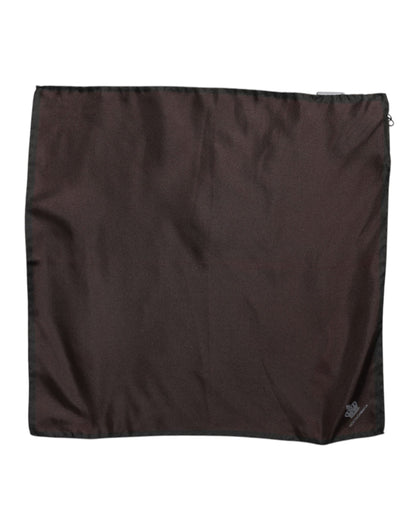 Dolce &amp;amp; Gabbana Brun DG Crown Siden Fyrkantig Herr Foulard Halsduk