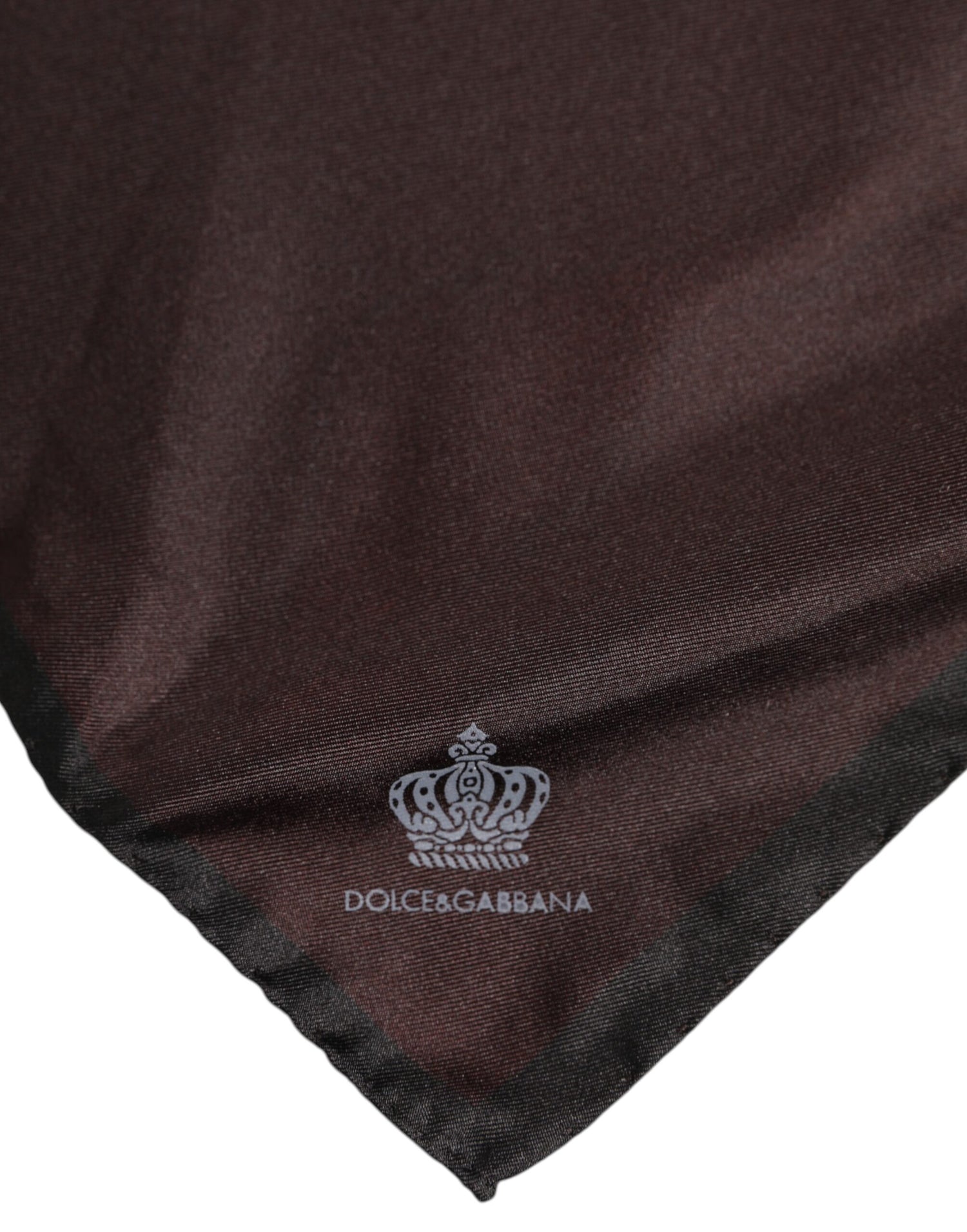 Dolce &amp;amp; Gabbana Brun DG Crown Siden Fyrkantig Herr Foulard Halsduk