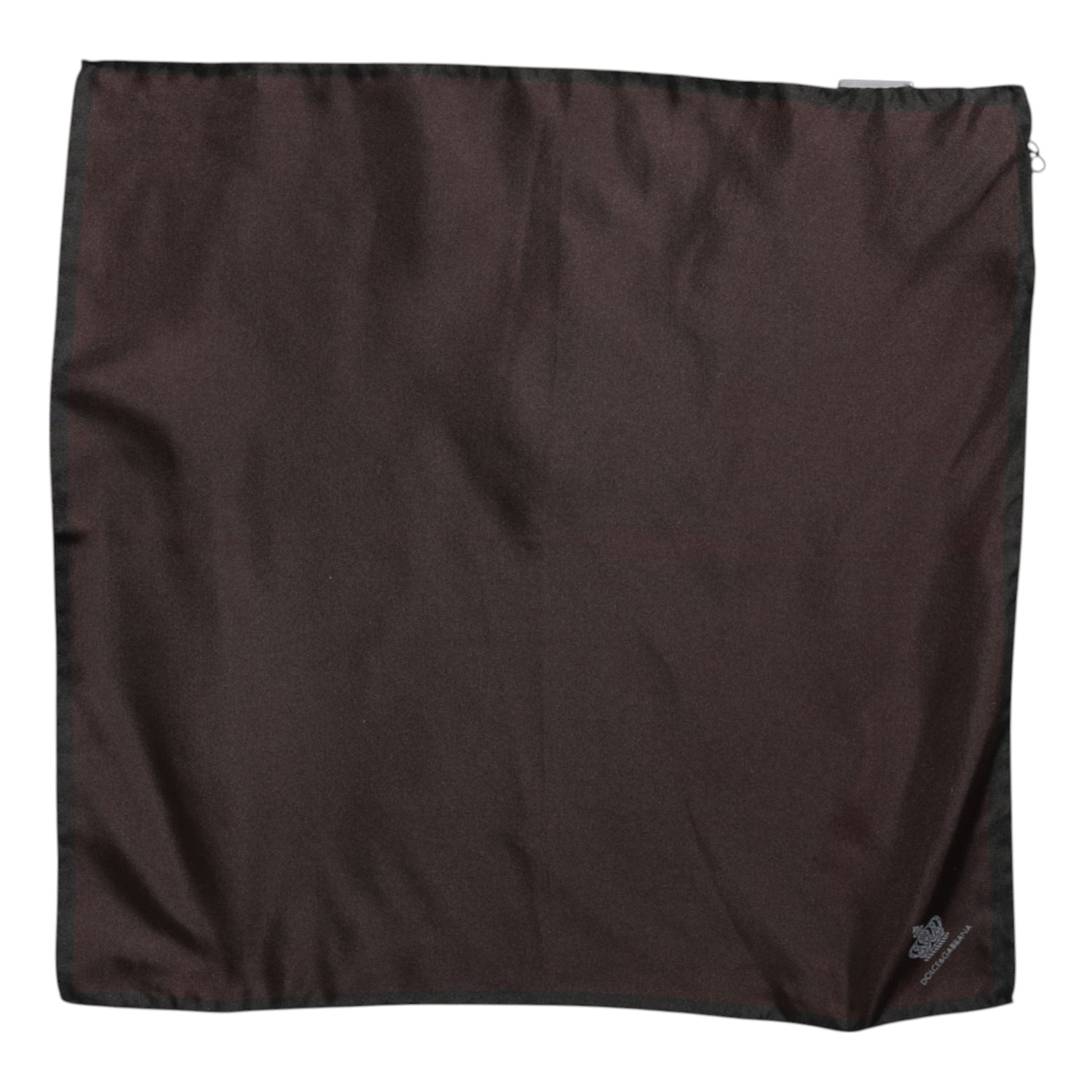 Dolce &amp;amp; Gabbana Brun DG Crown Siden Fyrkantig Herr Foulard Halsduk