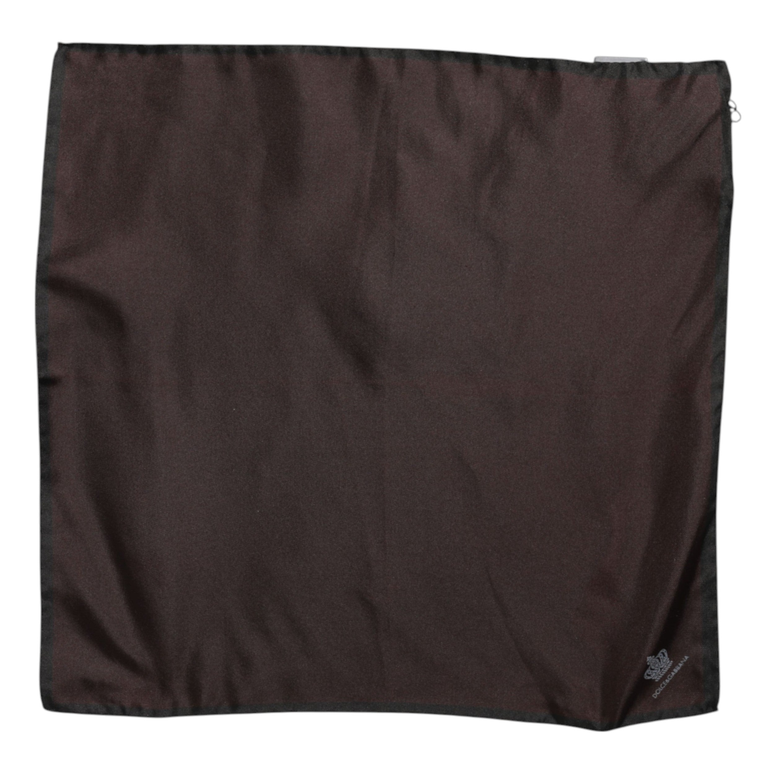 Dolce &amp;amp; Gabbana Brun DG Crown Siden Fyrkantig Herr Foulard Halsduk