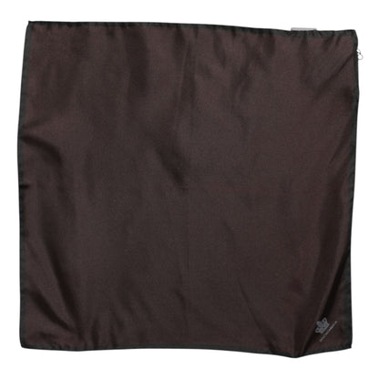 Dolce &amp;amp; Gabbana Brun DG Crown Siden Fyrkantig Herr Foulard Halsduk