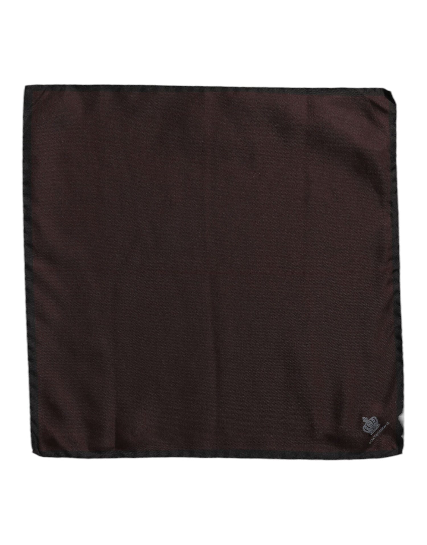 Dolce &amp; Gabbana Brown DG Crown Silk Square Men Foulard Scarf