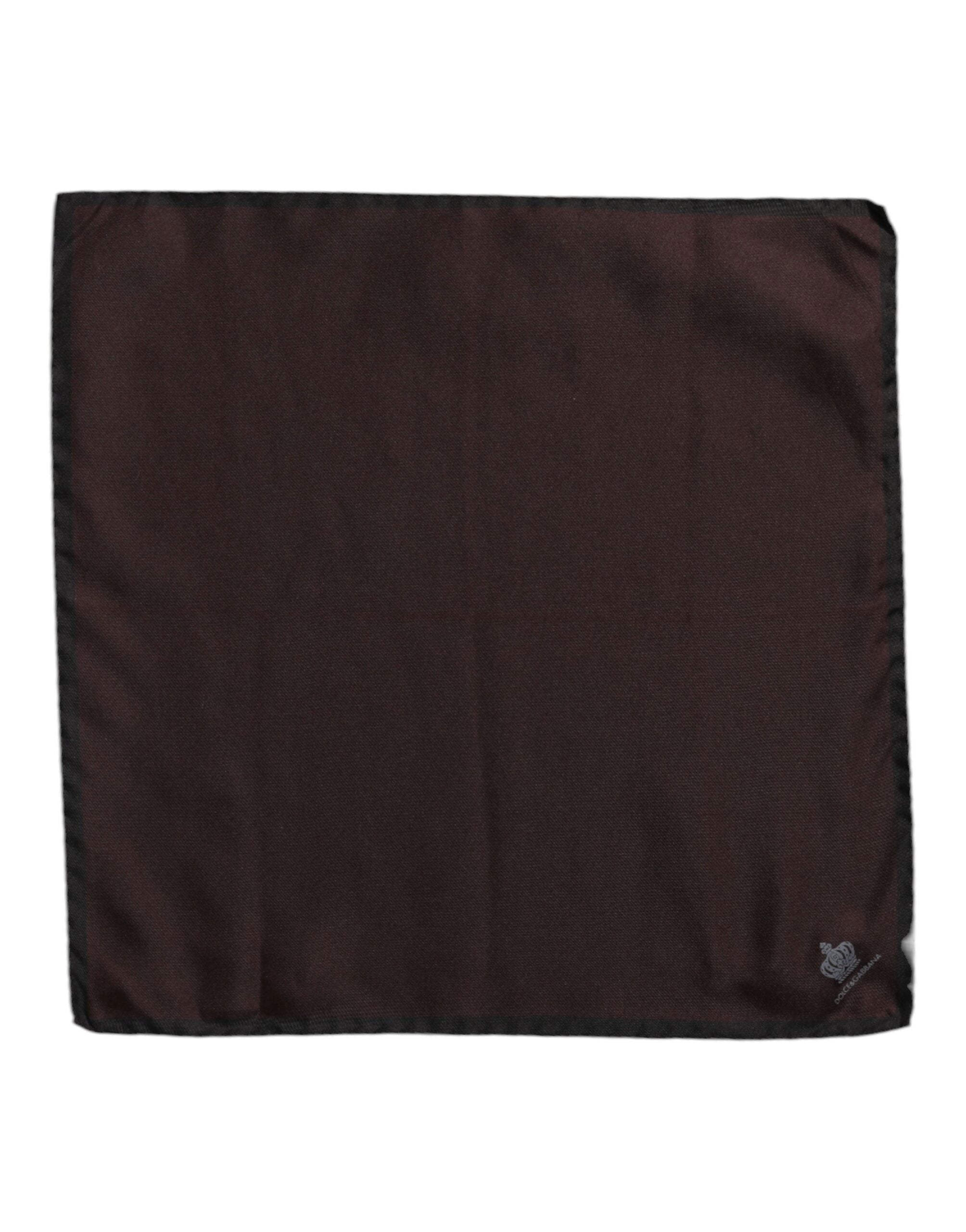 Dolce &amp; Gabbana Brown DG Crown Silk Square Men Foulard Scarf