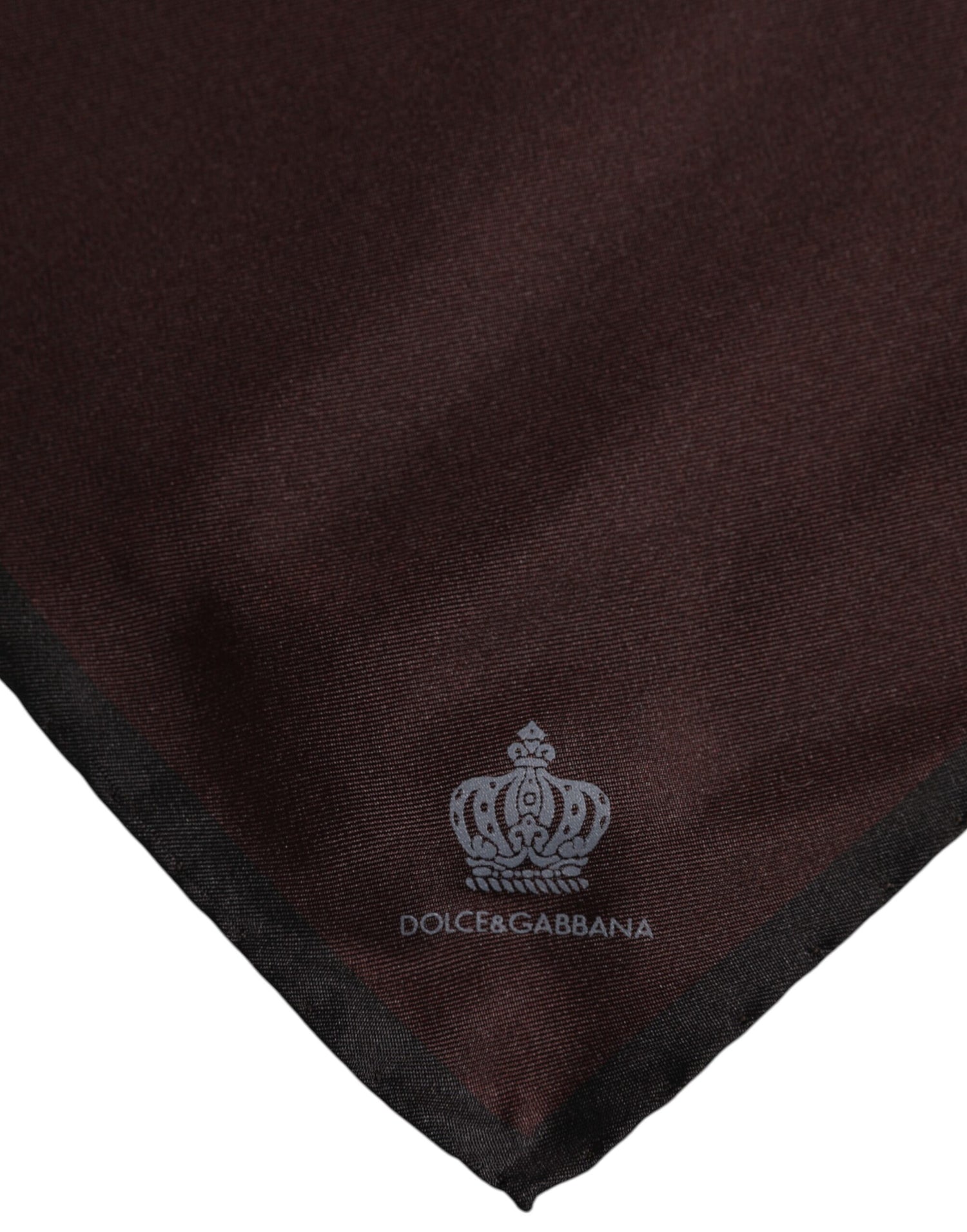 Dolce &amp; Gabbana Brown DG Crown Silk Square Men Foulard Scarf