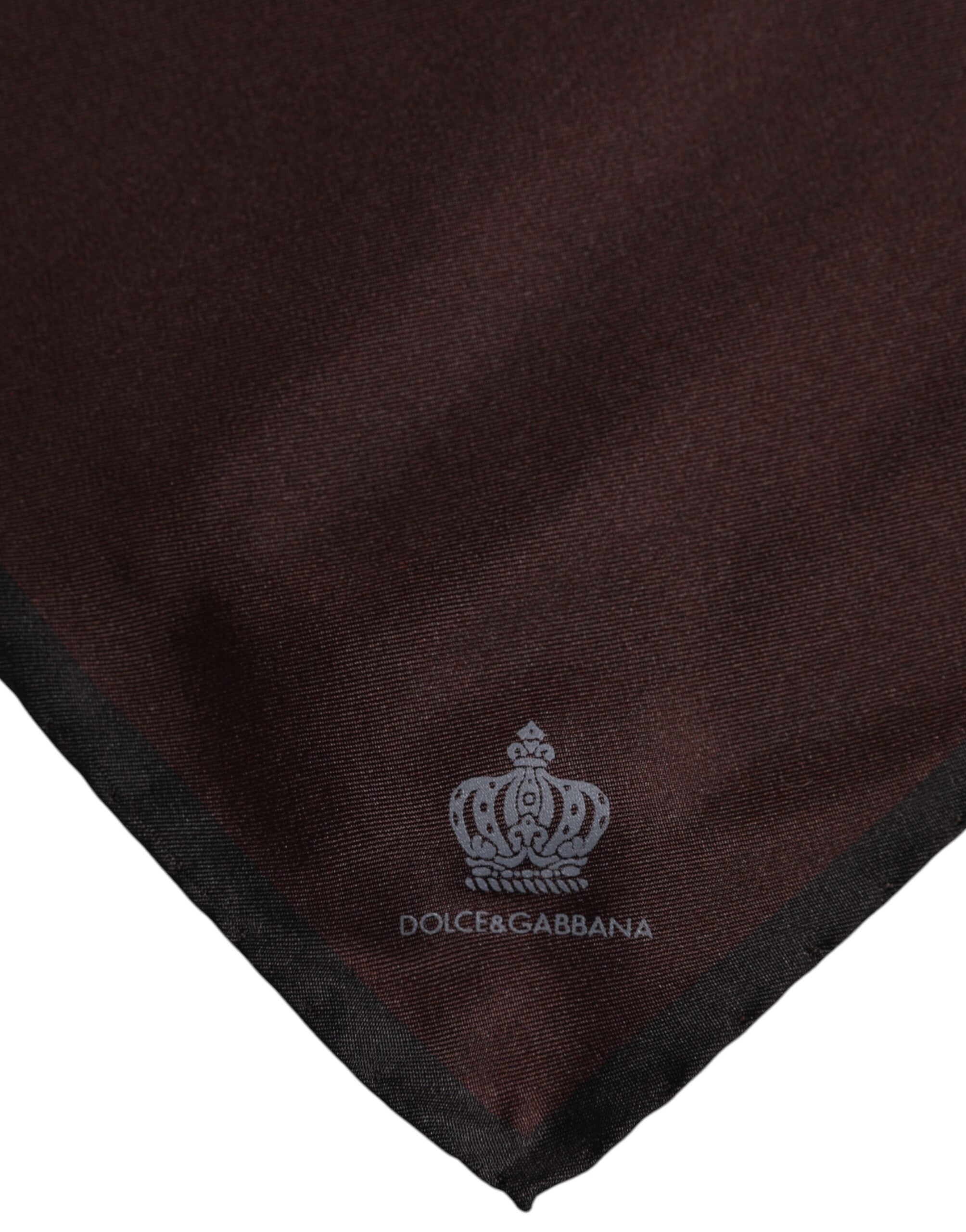 Dolce &amp; Gabbana Brown DG Crown Silk Square Men Foulard Scarf